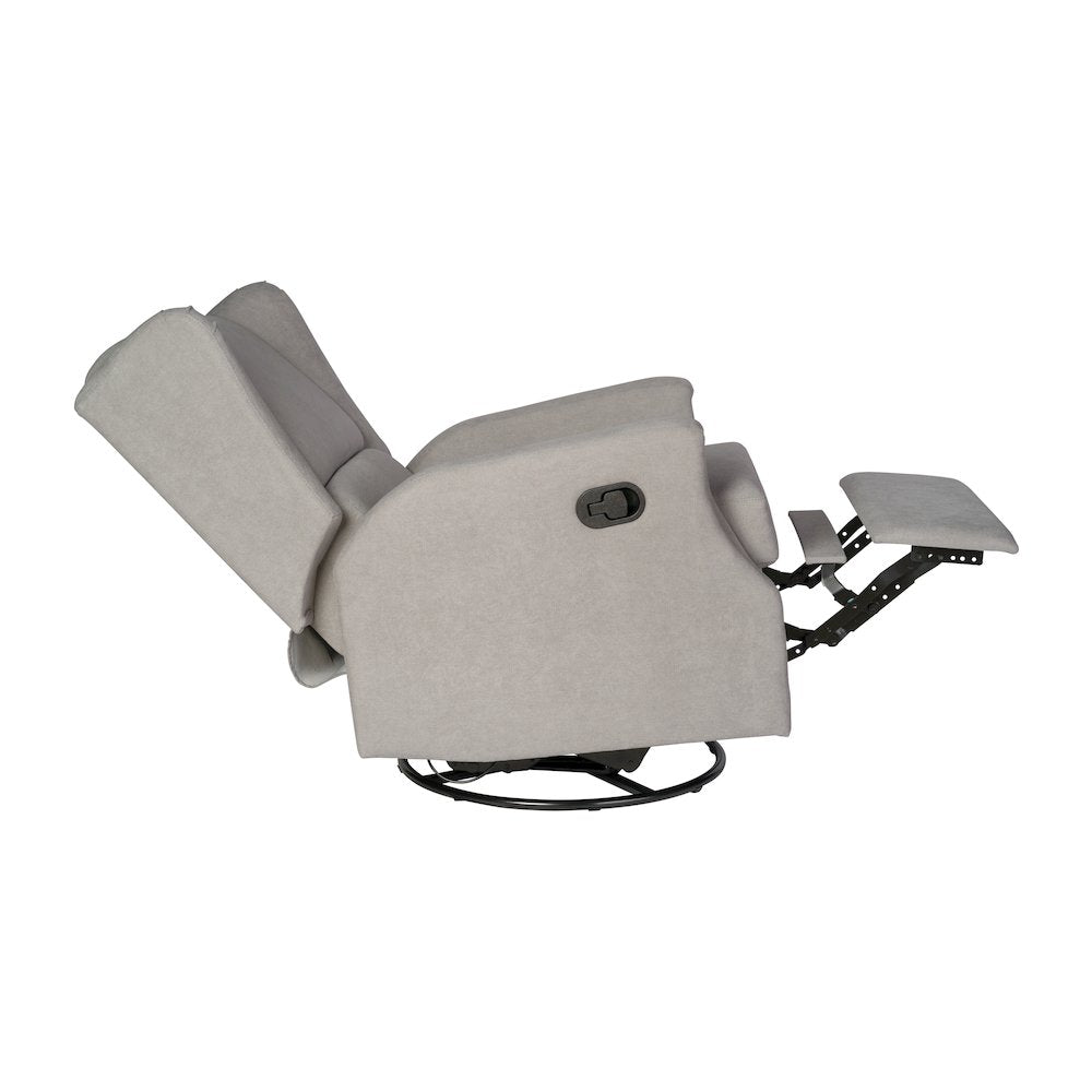Wingback Manual Reclining Glider Swivel Chair, Light Gray