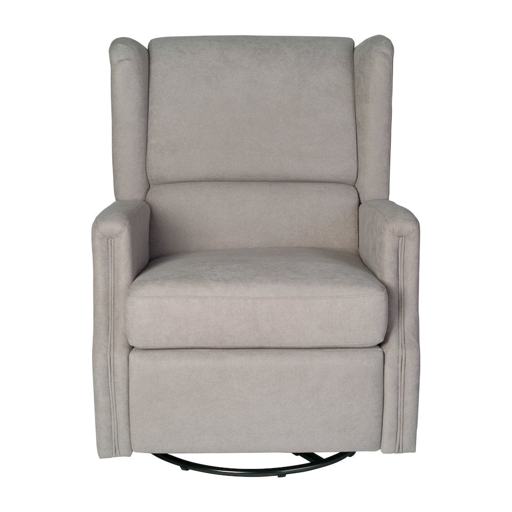 Wingback Manual Reclining Glider Swivel Chair, Light Gray