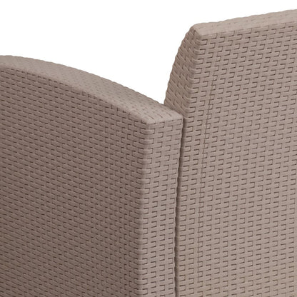 Light Gray Faux Rattan Chair with All-Weather Seneca Light Gray Cushion