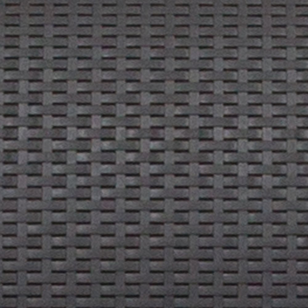 Dark Gray Faux Rattan Sofa with All-Weather Light Gray Cushions