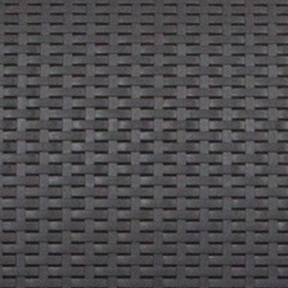 Dark Gray Faux Rattan Sofa with All-Weather Light Gray Cushions