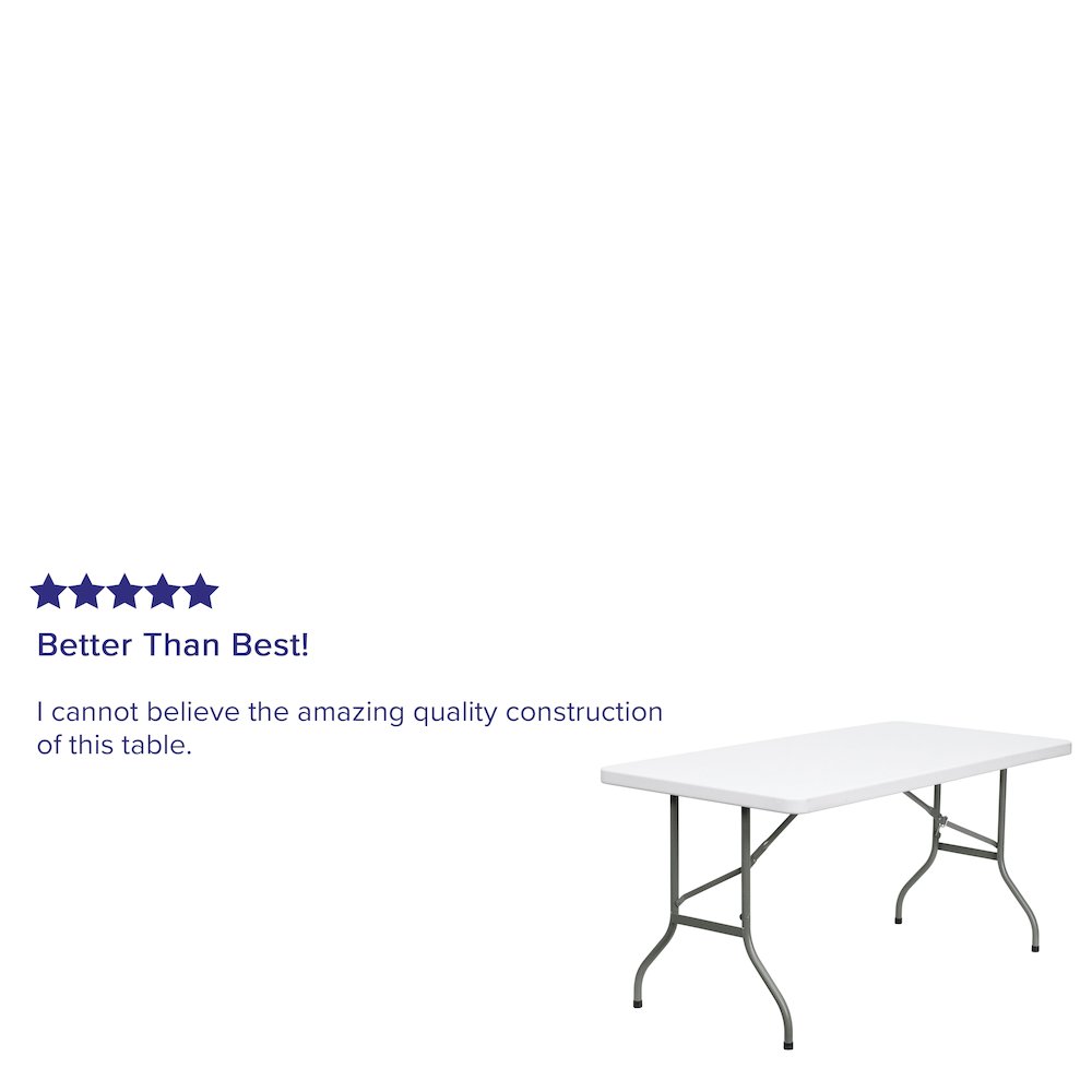 5Foot Granite White Plastic Folding Table