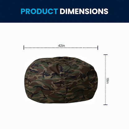 Oversized Camouflage Refillable Bean Bag Chair for All Ages