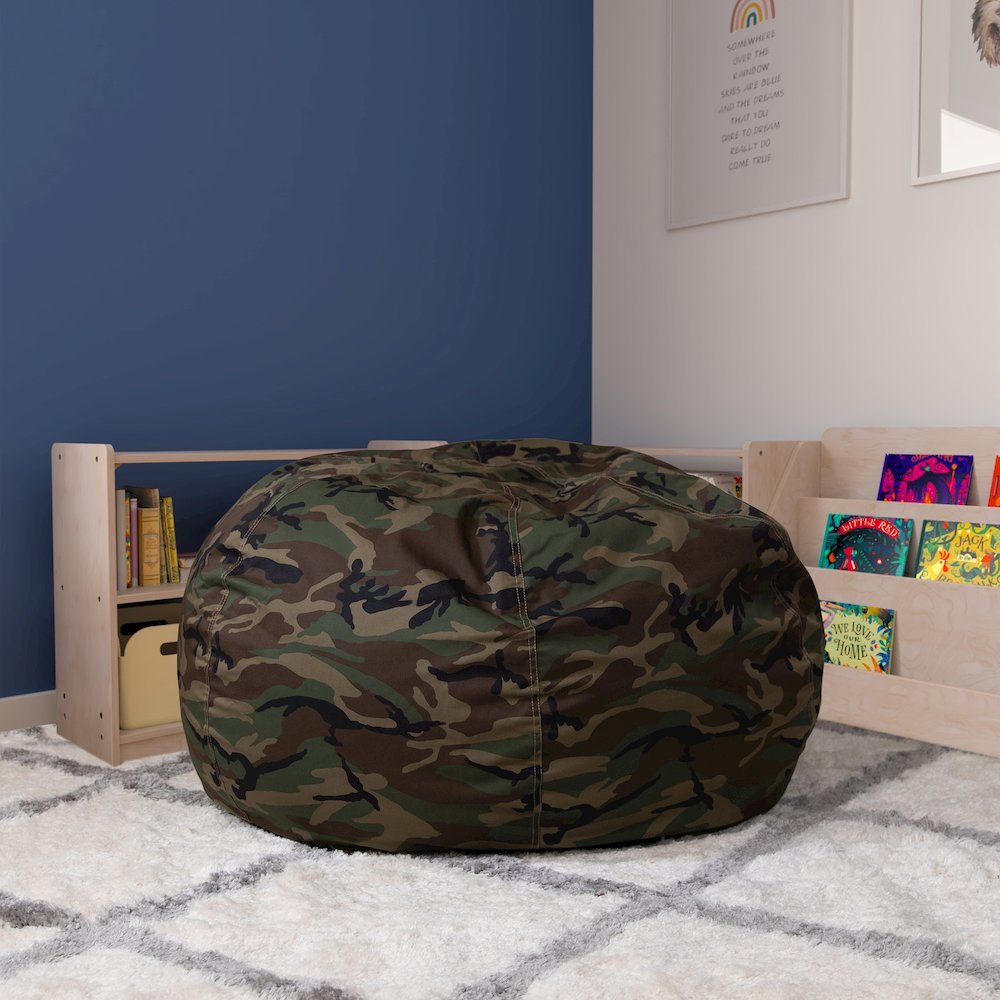 Oversized Camouflage Refillable Bean Bag Chair for All Ages