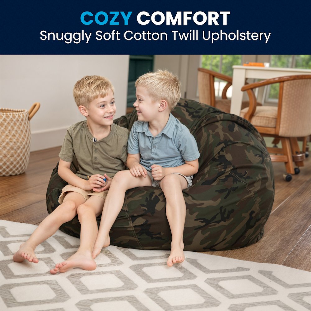 Oversized Camouflage Refillable Bean Bag Chair for All Ages