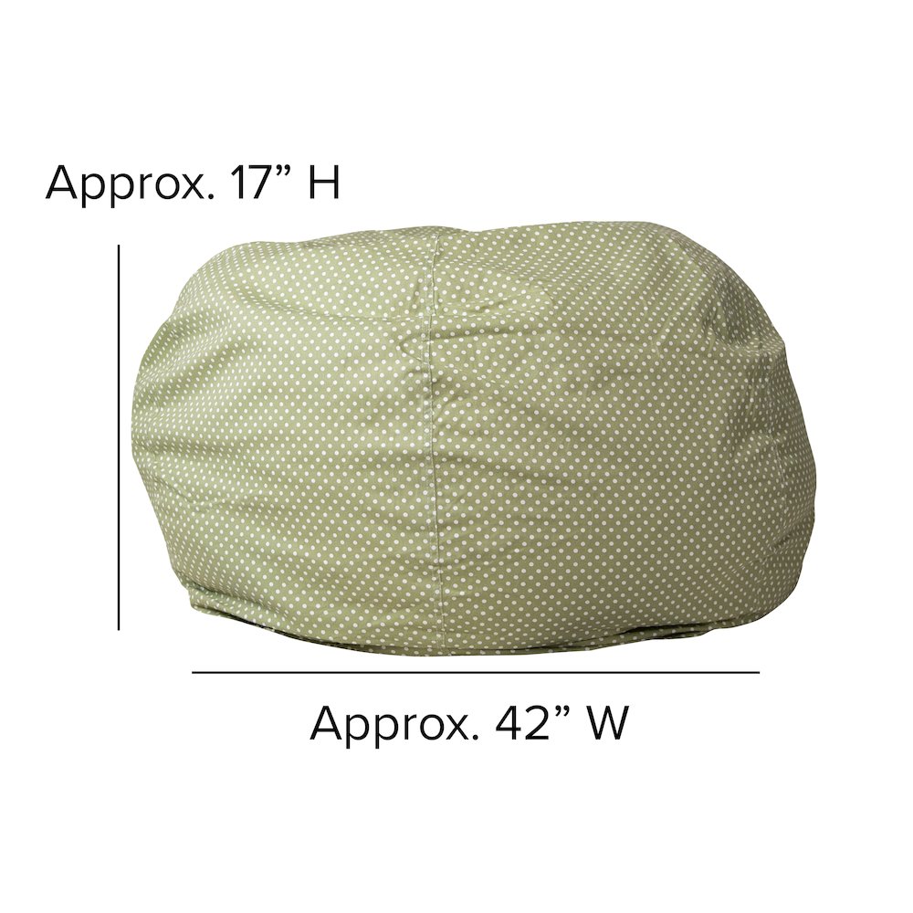Oversized Green Dot Refillable Bean Bag Chair for All Ages