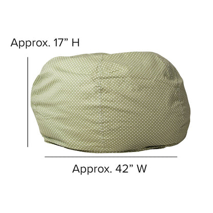 Oversized Green Dot Refillable Bean Bag Chair for All Ages