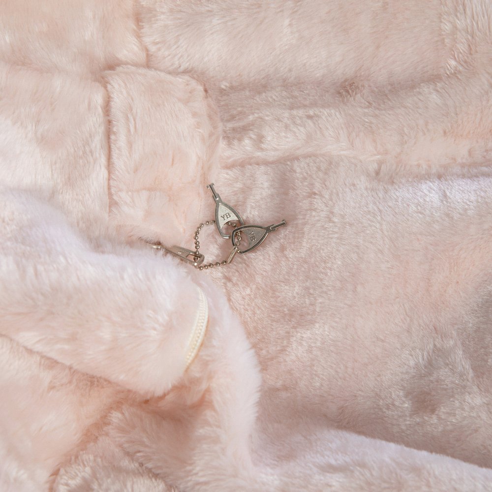 Duncan Oversized Blush Furry Refillable Bean Bag Chair for All Ages