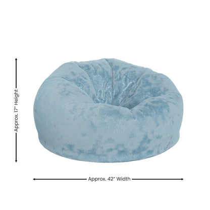 Duncan Oversized Teal Furry Refillable Bean Bag Chair for All Ages