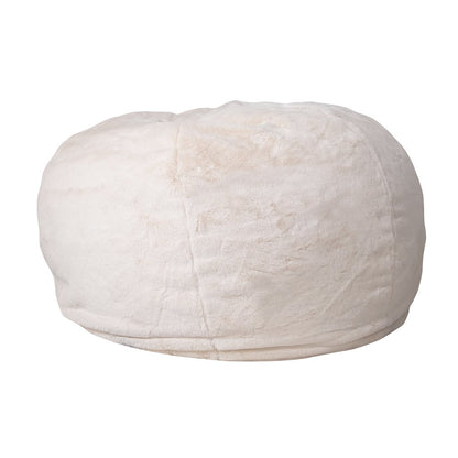 Oversized White Furry Refillable Bean Bag Chair for All Ages