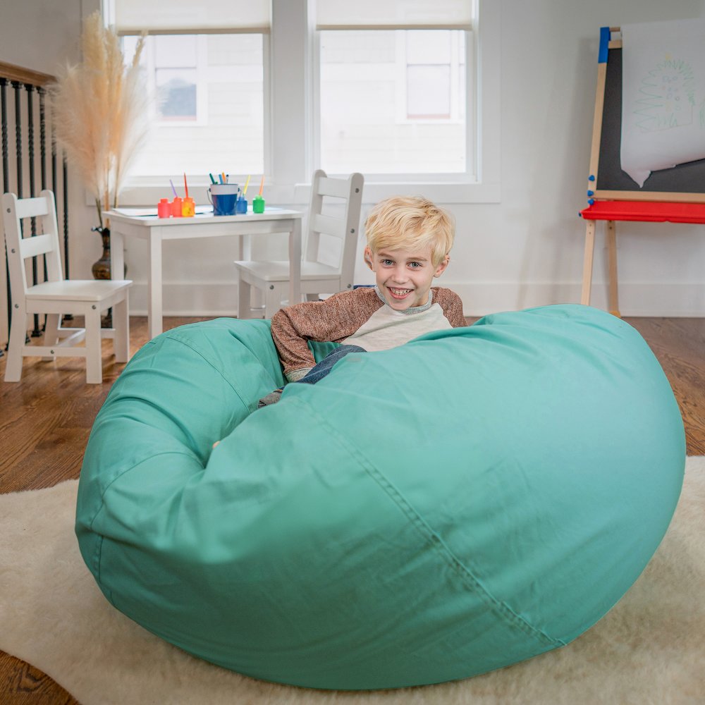 Oversized Solid Mint Green Refillable Bean Bag Chair for All Ages