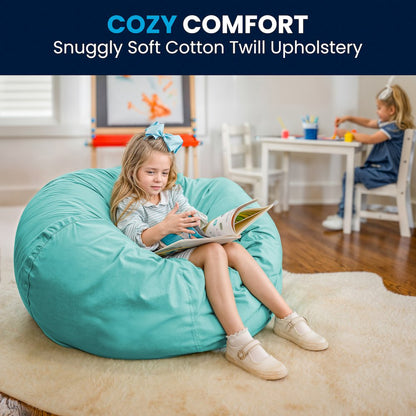 Oversized Solid Mint Green Refillable Bean Bag Chair for All Ages