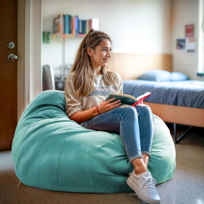 Oversized Solid Mint Green Refillable Bean Bag Chair for All Ages