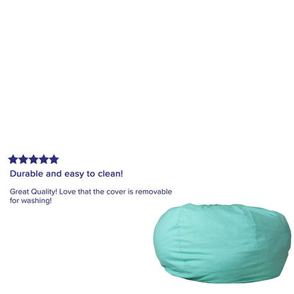 Oversized Solid Mint Green Refillable Bean Bag Chair for All Ages