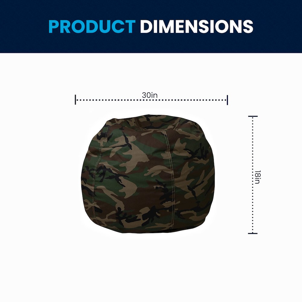 Small Camouflage Refillable Bean Bag Chair for Kids and Teens