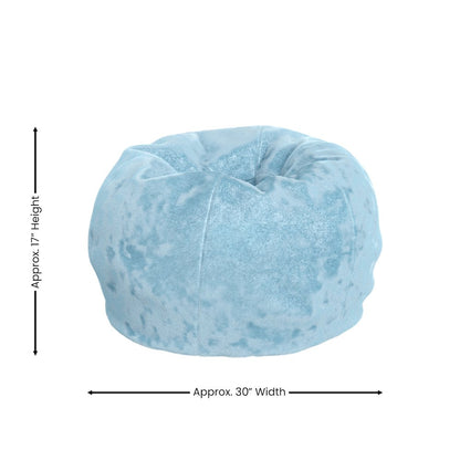 Dillon Small Teal Furry Refillable Bean Bag Chair for Kids and Teens