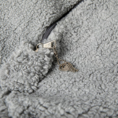 Dillon Small Gray Faux Sherpa Refillable Bean Bag Chair for Kids and Teens