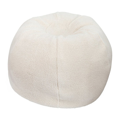 Dillon Small Natural Faux Sherpa Refillable Bean Bag Chair for Kids and Teens