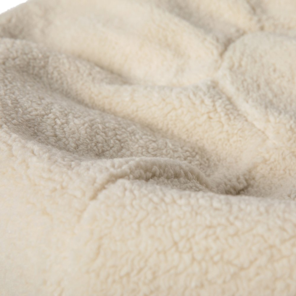 Dillon Small Natural Faux Sherpa Refillable Bean Bag Chair for Kids and Teens