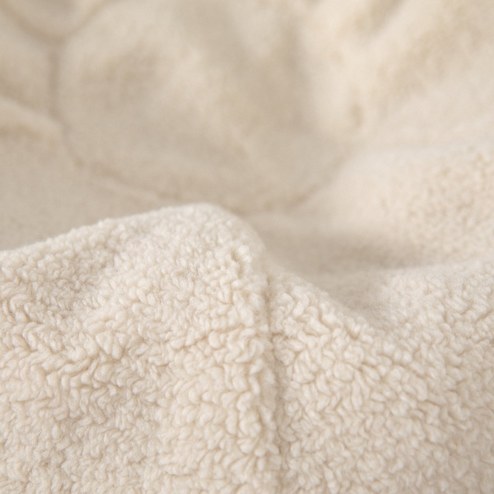 Dillon Small Natural Faux Sherpa Refillable Bean Bag Chair for Kids and Teens