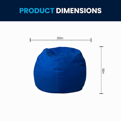 Small Solid Royal Blue Refillable Bean Bag Chair for Kids and Teens