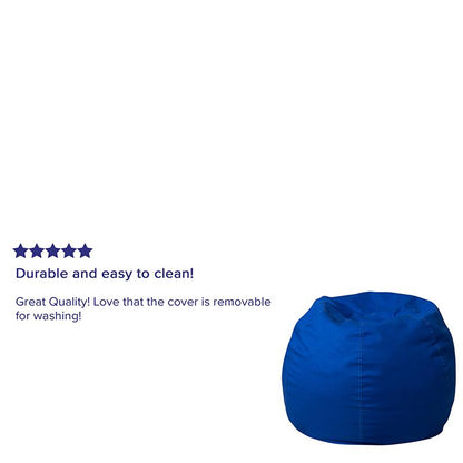Small Solid Royal Blue Refillable Bean Bag Chair for Kids and Teens