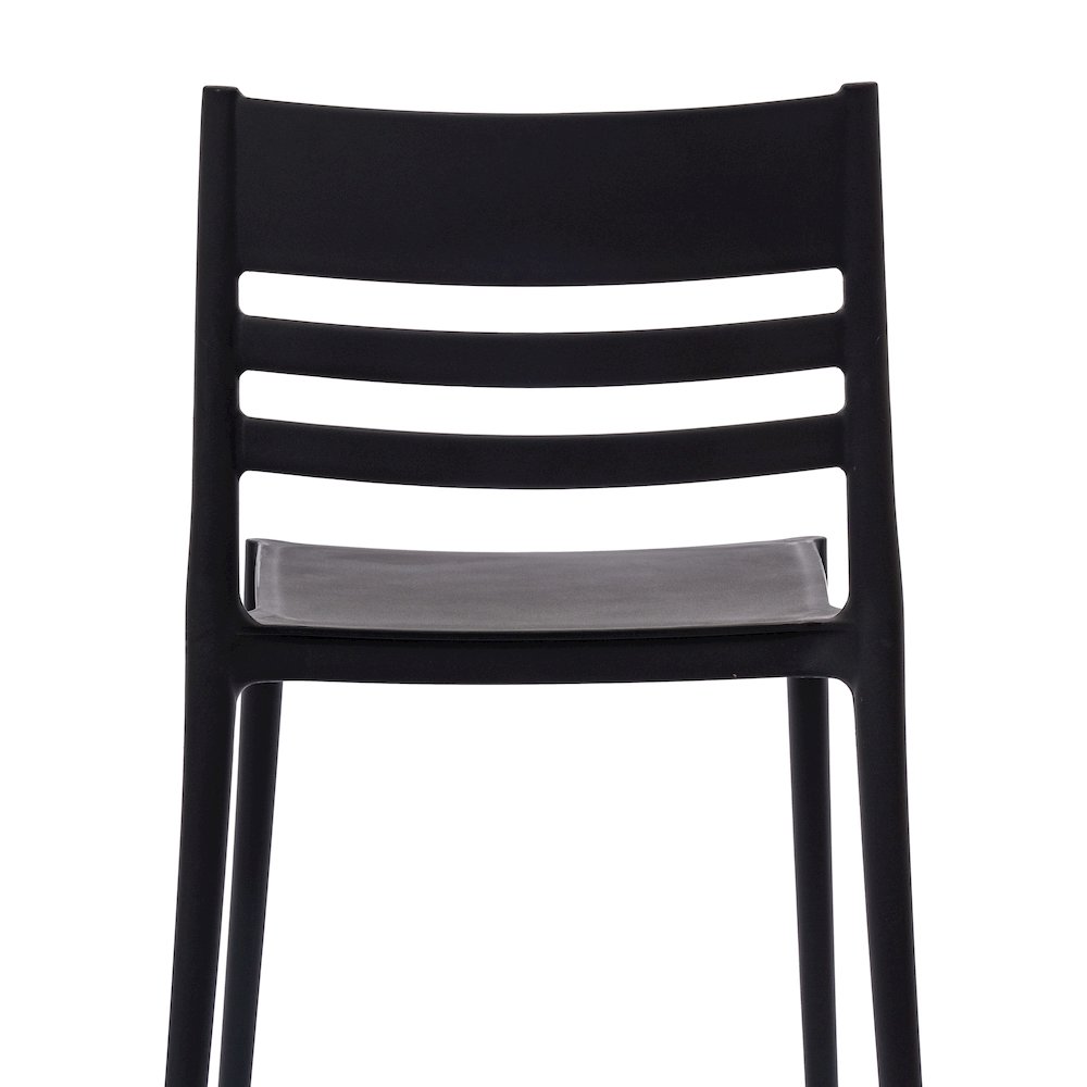 Bridgeport Stacking Patio Chair with Slatted Backrest in Black