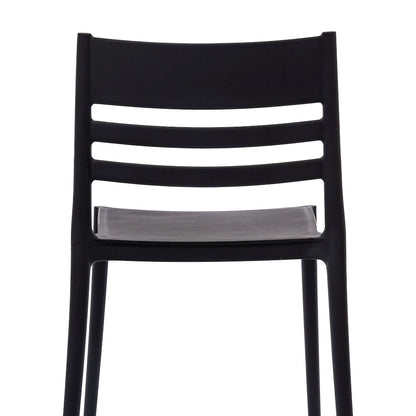 Bridgeport Stacking Patio Chair with Slatted Backrest in Black