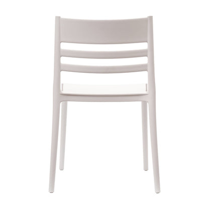 Bridgeport Stacking Patio Chair with Slatted Backrest in White