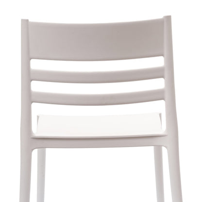 Bridgeport Stacking Patio Chair with Slatted Backrest in White