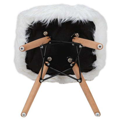 Faux Fur White Accent Chair - Shag Kids Chair for Ages 5-7 - Kids Playroom Chair