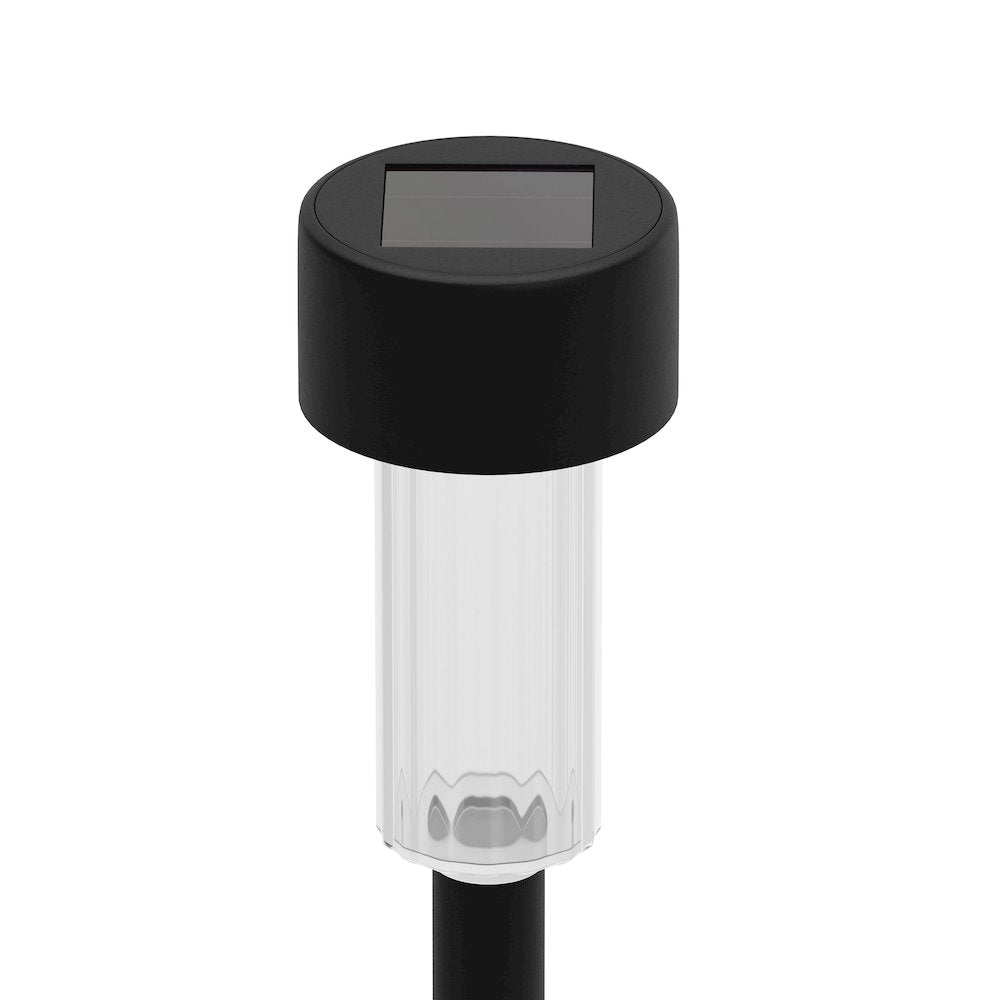 Outdoor Solar Powered LED Decorative Stake Lights - Set of 12, Black