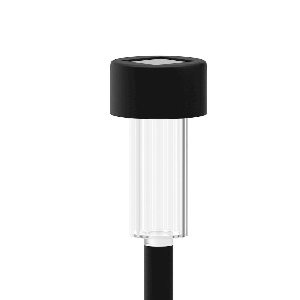 Outdoor Solar Powered LED Decorative Stake Lights - Set of 12, Black
