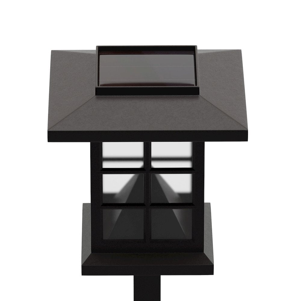 Solar Powered LED Lantern Style Landscaping Lights - Set of 8, Brown