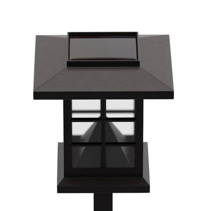 Solar Powered LED Lantern Style Landscaping Lights - Set of 8, Brown