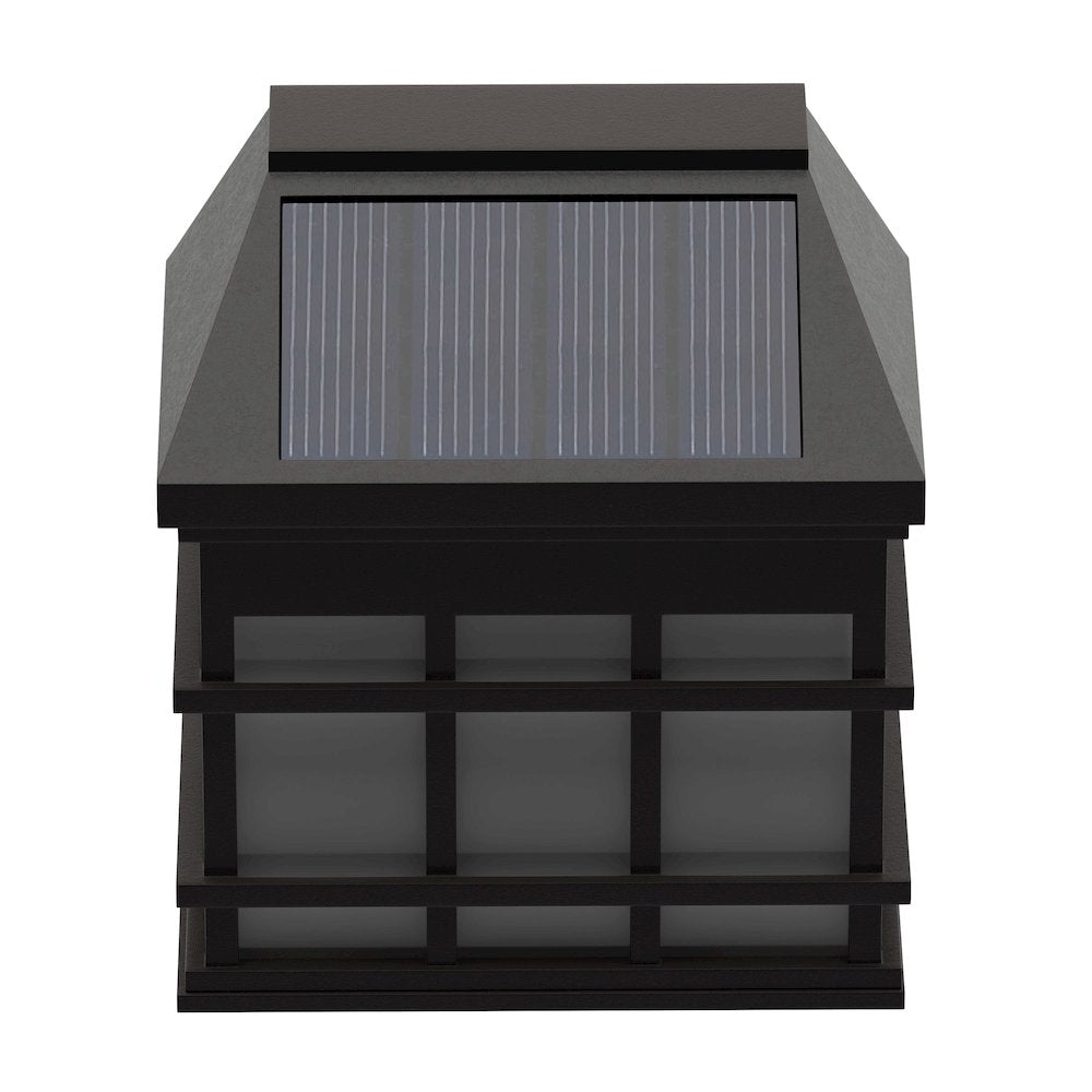Solar Powered LED Lantern Style Deck and Fence Lights - Set of 6, Brown