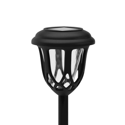 Solar Powered LED Decorative Garden and Walkway Lights - Set of 8, Black
