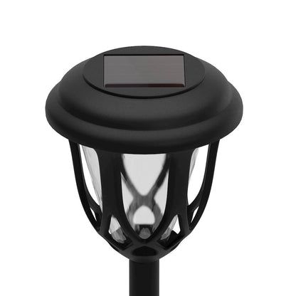 Solar Powered LED Decorative Garden and Walkway Lights - Set of 8, Black