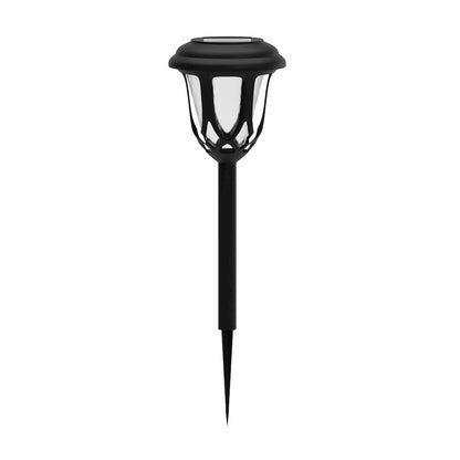 Solar Powered LED Decorative Garden and Walkway Lights - Set of 8, Black