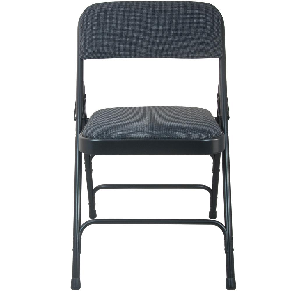 Black Padded Metal Folding Chair - Black 1-in Fabric Seat