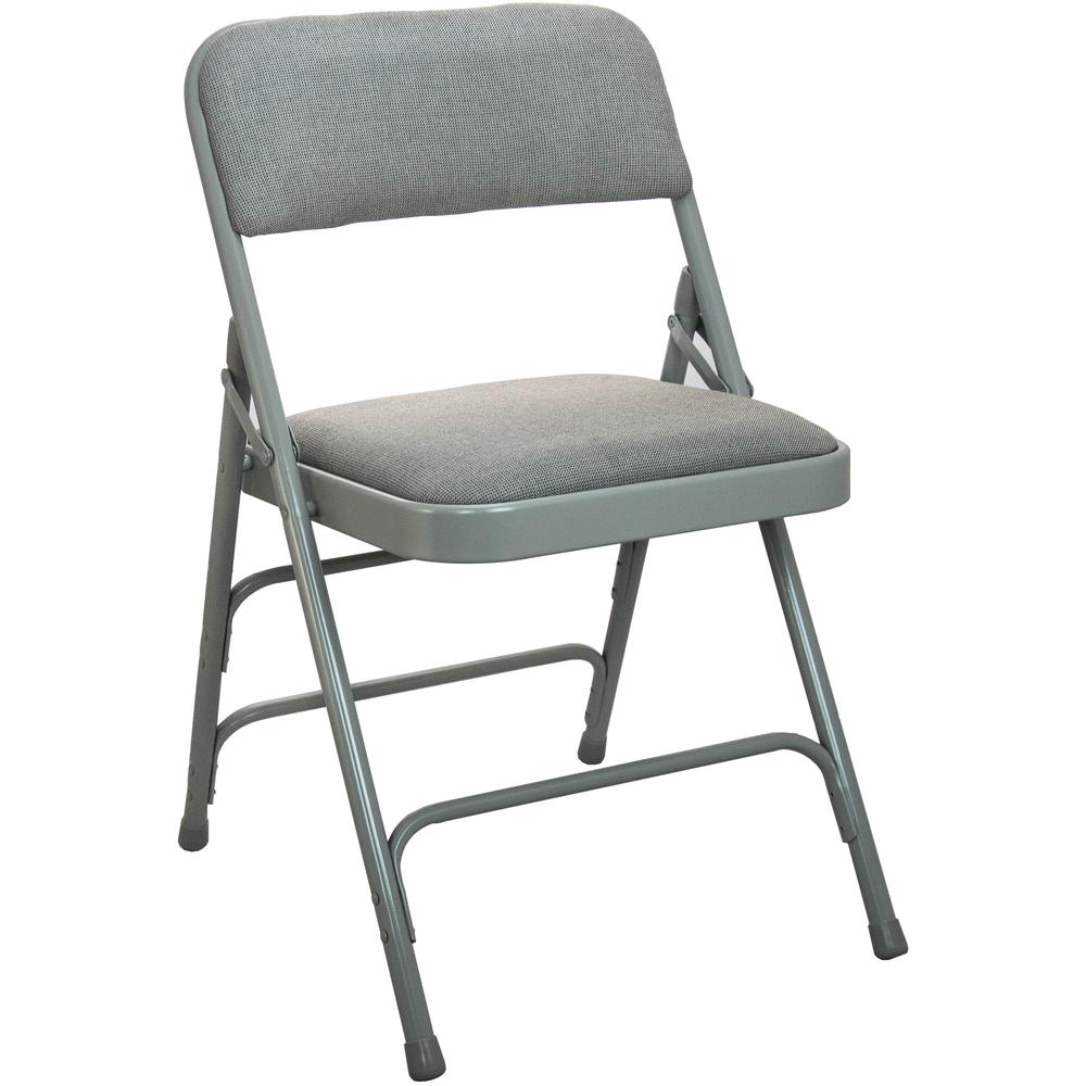 Grey Padded Metal Folding Chair - Grey 1-in Fabric Seat