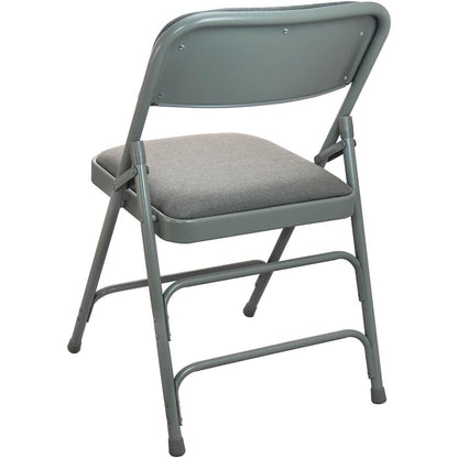 Grey Padded Metal Folding Chair - Grey 1-in Fabric Seat