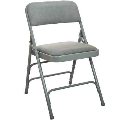 Grey Padded Metal Folding Chair - Grey 1-in Fabric Seat