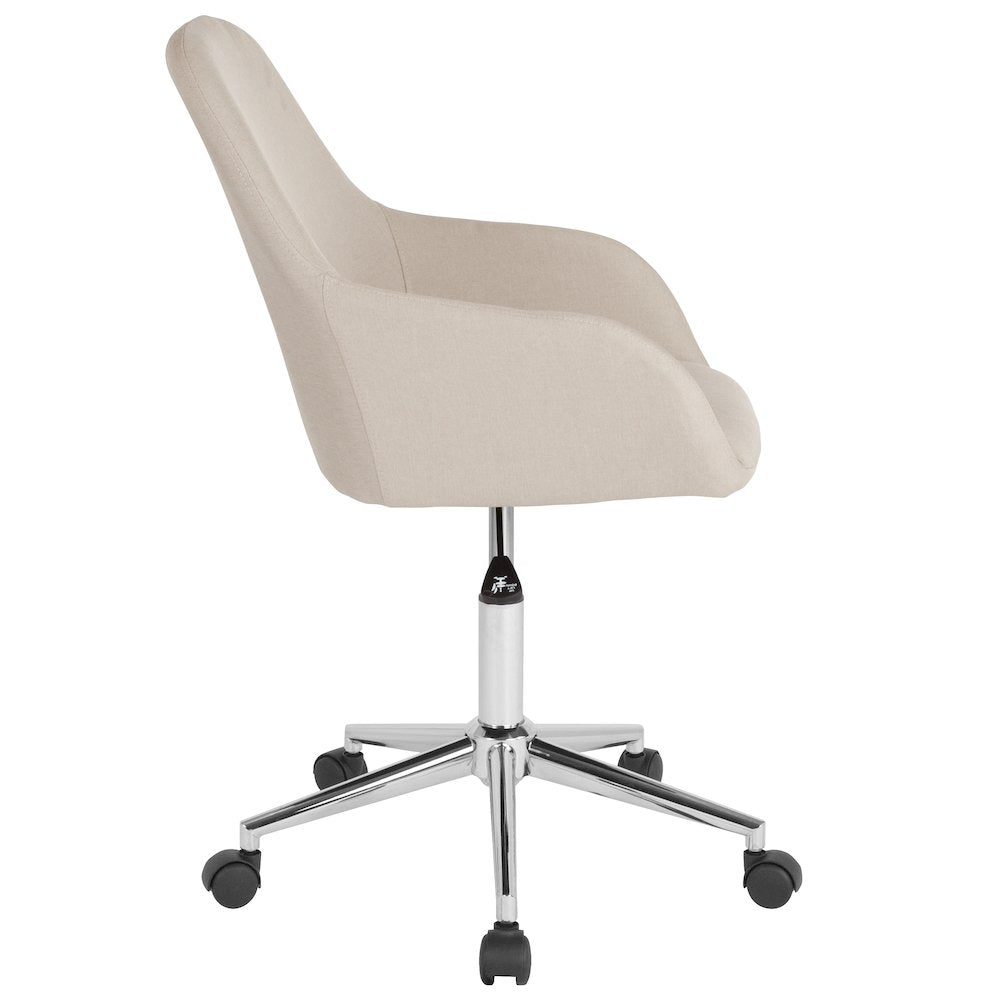 Home and Office Mid-Back Chair in Beige Fabric