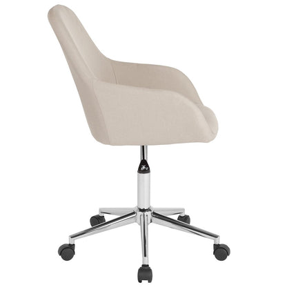 Home and Office Mid-Back Chair in Beige Fabric