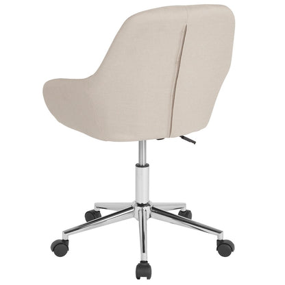 Home and Office Mid-Back Chair in Beige Fabric