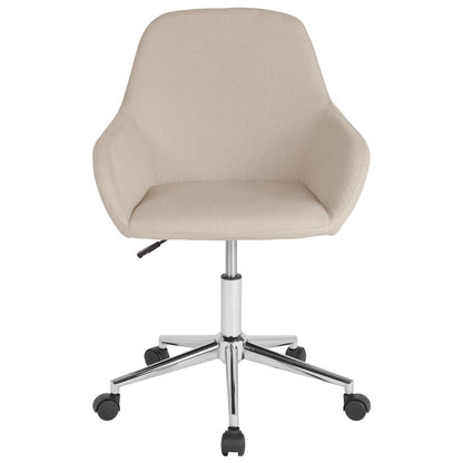 Home and Office Mid-Back Chair in Beige Fabric