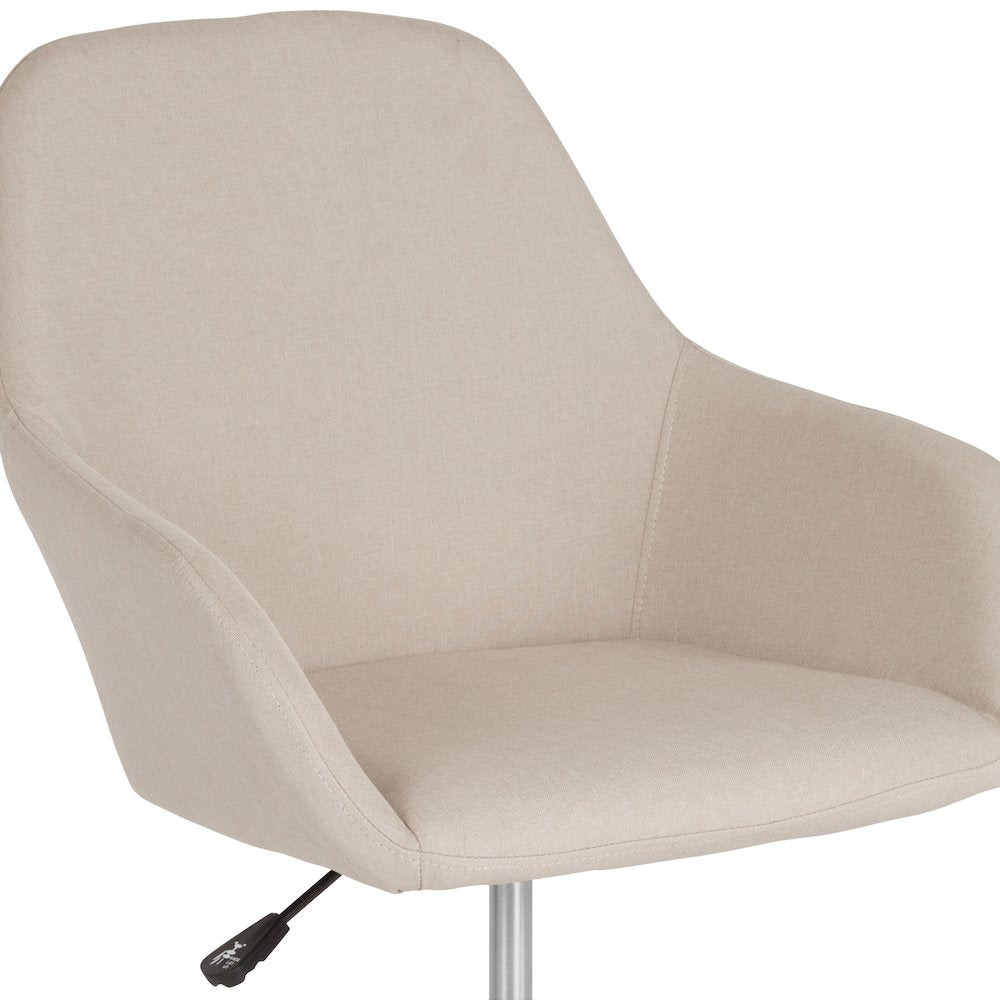 Home and Office Mid-Back Chair in Beige Fabric