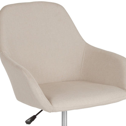 Home and Office Mid-Back Chair in Beige Fabric
