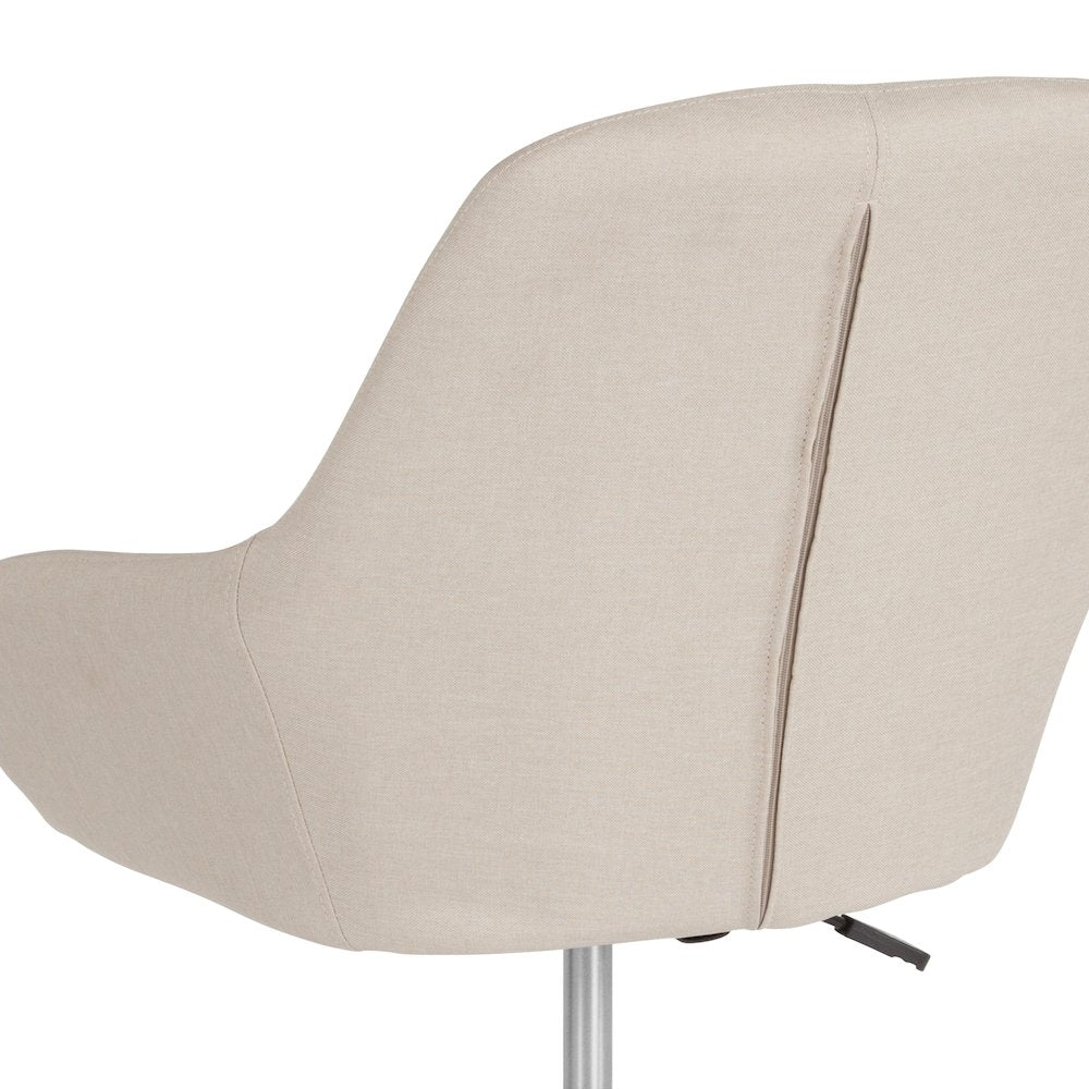 Home and Office Mid-Back Chair in Beige Fabric